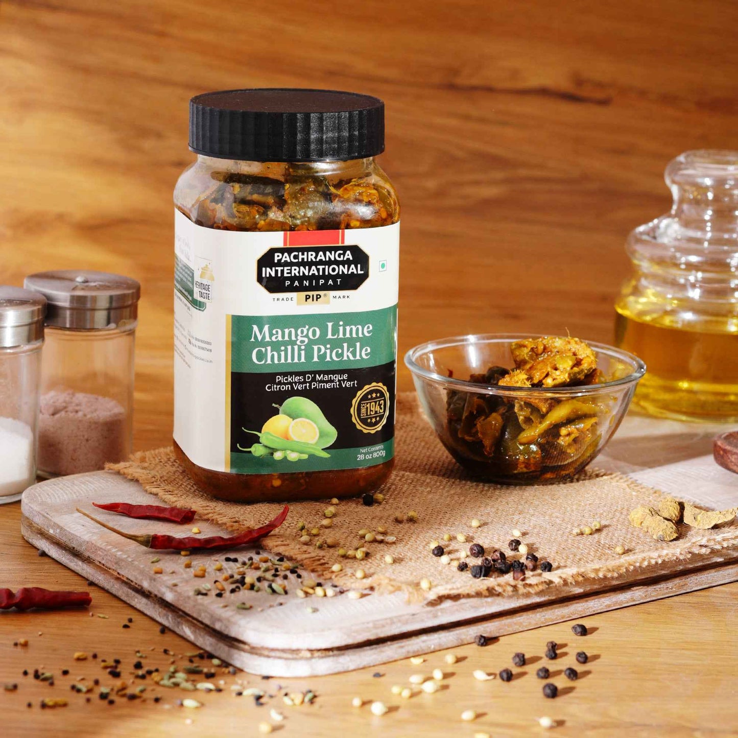 Mango Lime Chilli Pickle - Pachranga International Pickles