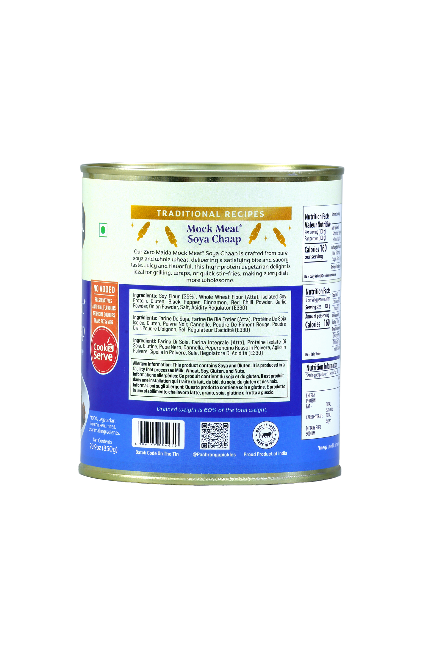 Mock Meat* Soya Chaap - Pachranga International Pickles