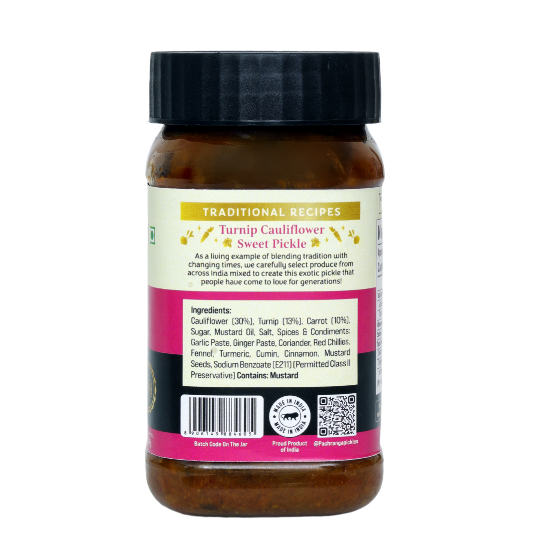 Turnip Cauliflower Sweet Pickle (Olive Oil) - Pachranga International Pickles
