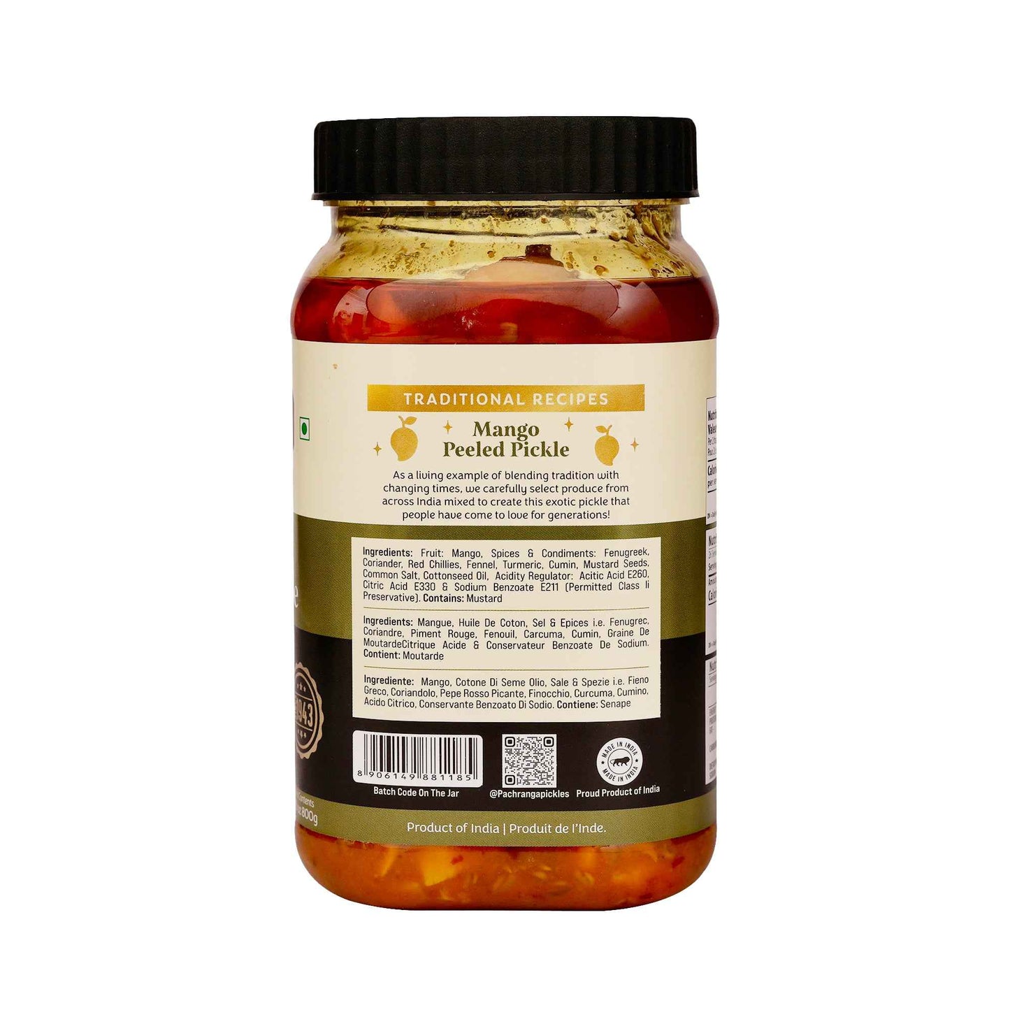 Mango Peeled Pickle - Pachranga International Pickles