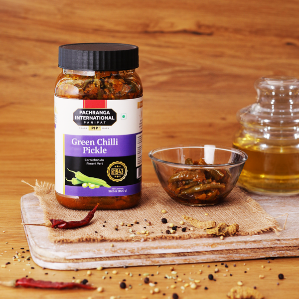 Green Chilli Pickle (Olive Oil) - Pachranga International Pickles