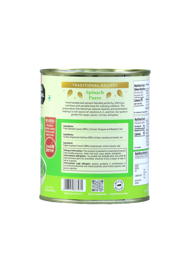 Spinach Puree - Pachranga International Pickles