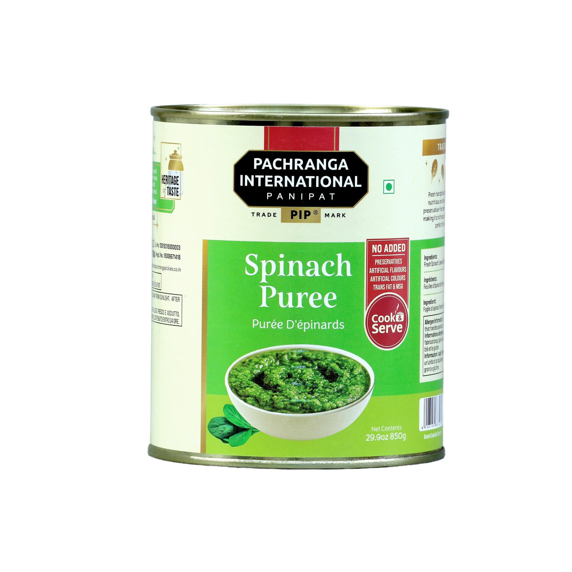Spinach Puree - Pachranga International Pickles – Pachranga ...